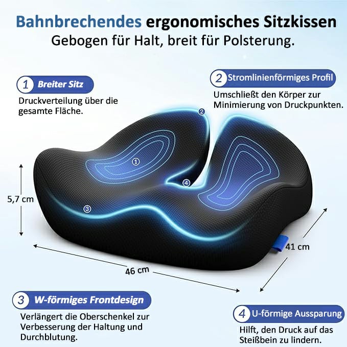 🎁LETZTER TAG 40% RABATT🔥Ergonomisches Sitzkissen aus Memory-Schaumstoff