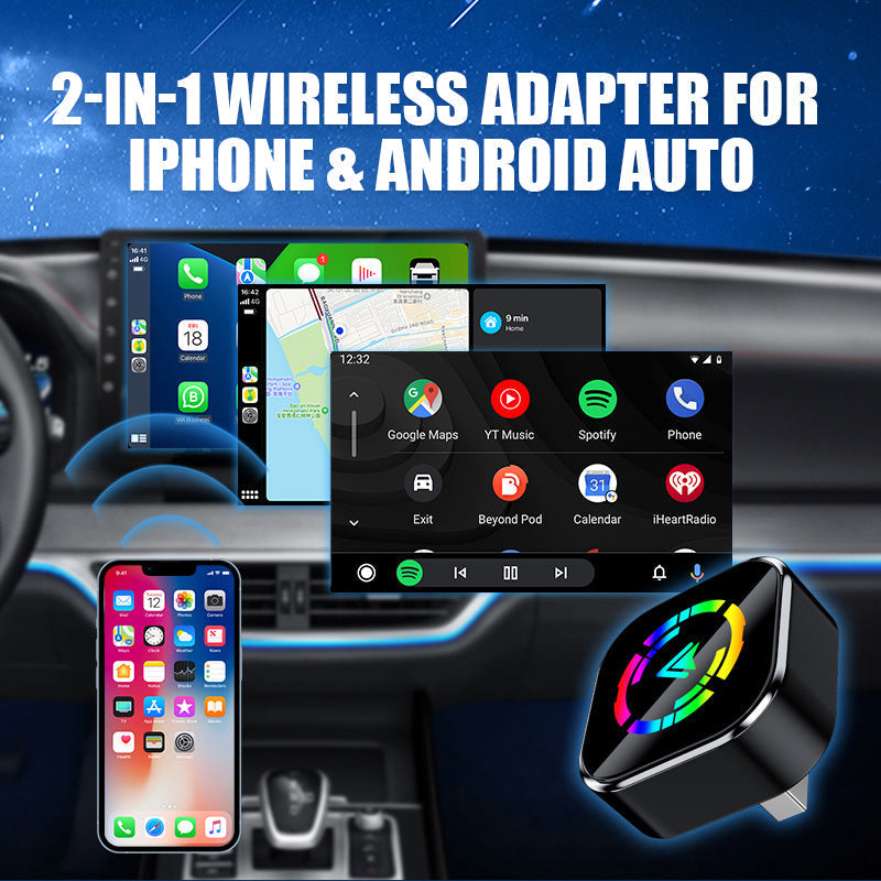 ⏳Begrenzte Zeit 50% Rabatt💥🚗 2-in-1 Kabelloser Adapter für iPhone & Android Auto – Einfach einstecken & kabellos durchstarten!