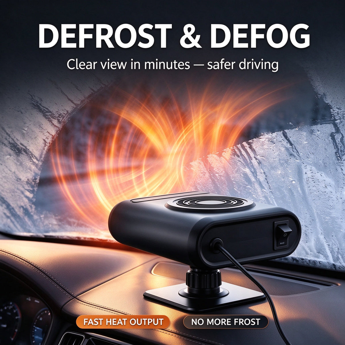 🚗2-in-1 tragbare Autoheizung & Scheibenenteiser🚗 – Mit 360°-Drehung & 3 Stufen – Ideal zum schnellen Enteisen, Entfeuchten und Beheizen des Fahrgastraums ⚡