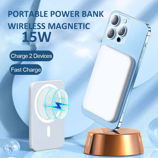 📱🔋15W Schnellladung Portabler Drahtloser Magnetisches Powerbank