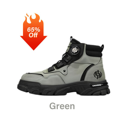 Herren-Outdoor-Arbeitsschuhe mit drehbarem Schnallverschluss 🔄👞 – Wasserdicht 💦, rutschhemmend 🚶‍♂️, bequem, atmungsaktiv 🌬️