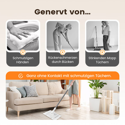 💥 LETZTER TAG! 50% RABATT 💥 Einweg-Staubmopp mit 4 wiederverwendbaren Bezügen 🧹✨