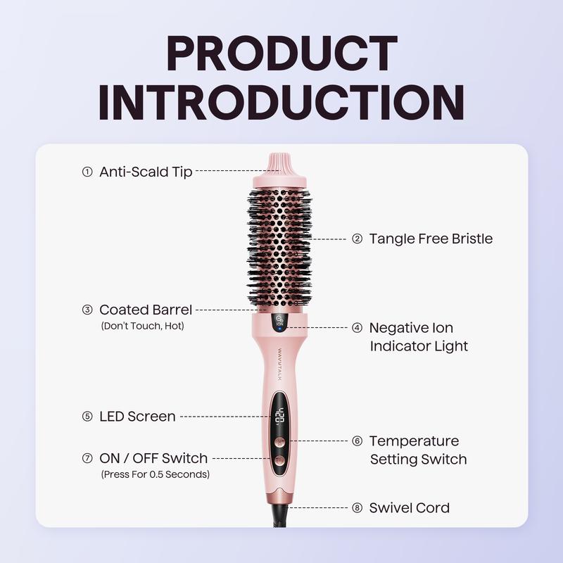 ✨ Premium-Wärmebürste – Maximales Volumen, Keramikbeschichtung & einstellbare Temperatur – Traumhafte Wellen in 10 Minuten 🔥