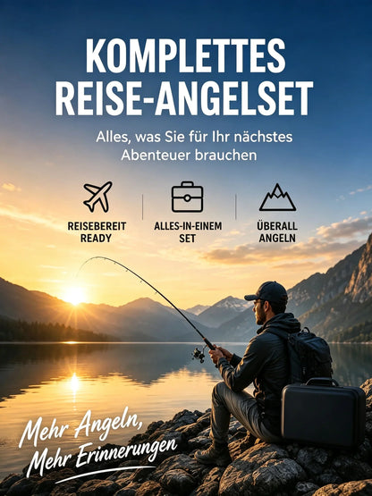 🚨⌛Nur heute: 50% Rabatt!🎣🎒Komplettes Reise-Angel-Set + Tragetasche – ideal für Angler unterwegs