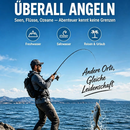 🚨⌛Nur heute: 50% Rabatt!🎣🎒Komplettes Reise-Angel-Set + Tragetasche – ideal für Angler unterwegs
