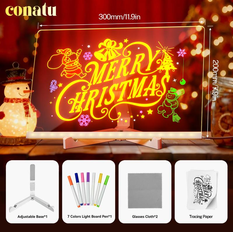 🎄50% Rabatt🎁Kreatives wiederbeschreibbares Acryl-LED-Nachrichtenschild