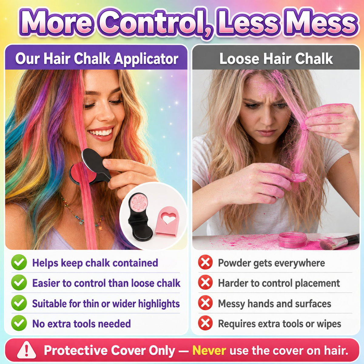 🔥Letzter Tag – 50 % Rabatt🌈 12-Farben-Set mit Applikatoren für temporäre Haarfarben in Kreideform