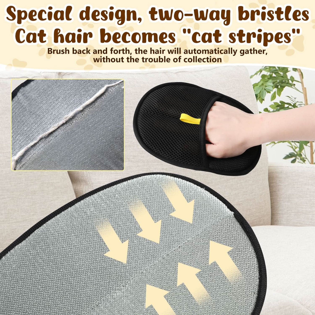 🐾 1 kaufen, 1 gratis! Tierhaarentferner-Handschuhe – beidseitige Silikonborsten, rutschfester Halt, waschbar und wiederverwendbar für Sofa, Kleidung und Teppiche 🧤