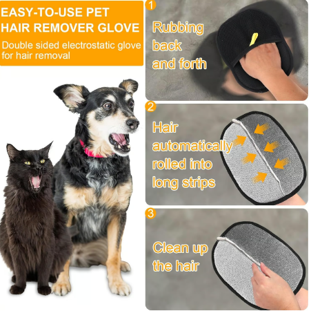 🐾 1 kaufen, 1 gratis! Tierhaarentferner-Handschuhe – beidseitige Silikonborsten, rutschfester Halt, waschbar und wiederverwendbar für Sofa, Kleidung und Teppiche 🧤