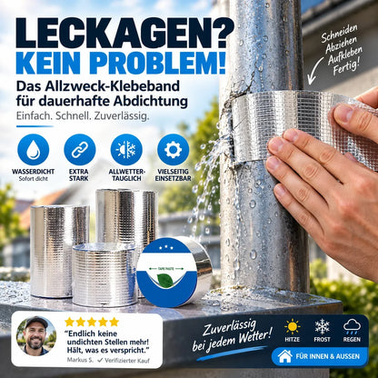 🔥⏰ 50% RABATT 💥 Wasserfestes Butyl Reparaturband – Allwetter Dichtband für Dach, Rohr & Leckagen 🛠️🇩🇪