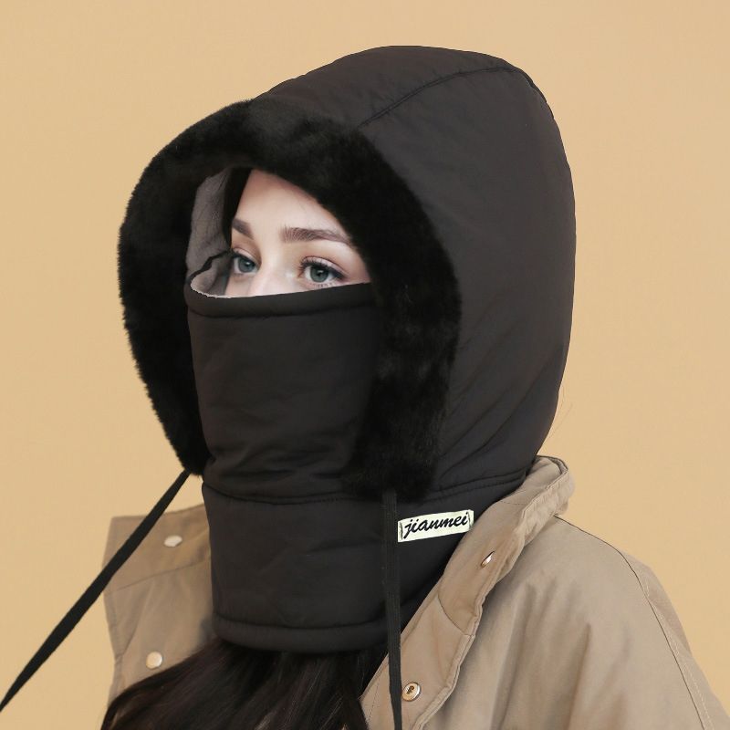 🔥🥰Verdickte Thermomütze mit Plüschfutter und Gesichtsmaske für Damen und Herren