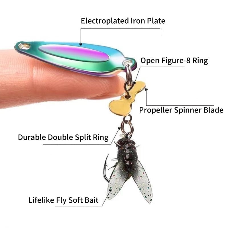 🎣Innovatives Design - Metall-Propellerfliegen-Falschköderhaken💪