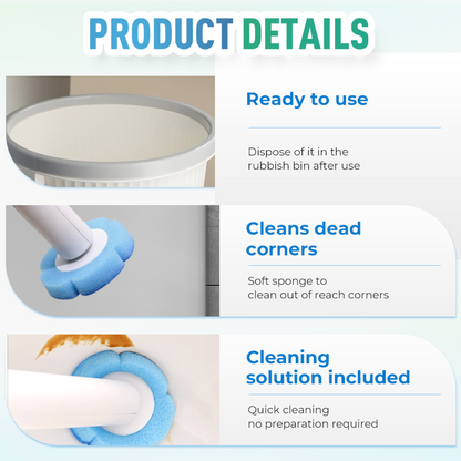 Wandmontiertes Toilettenbürstenset mit austauschbarem Kopf