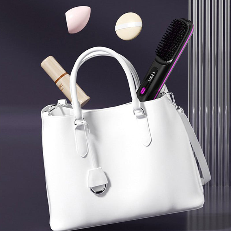 🔥  (40% Rabatt auf den Verkauf, kostenloser Versand für 2 Stück) Kabelloser tragbarer Haarglättungskamm