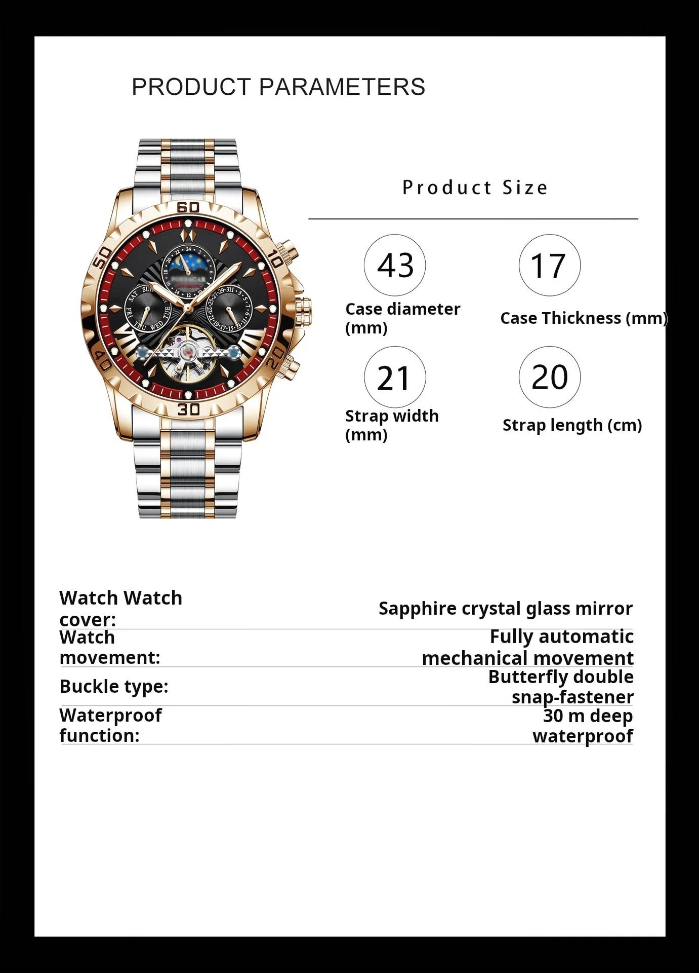 ⌚💧Schweizer brandneue wasserdichte automatische mechanische Uhren