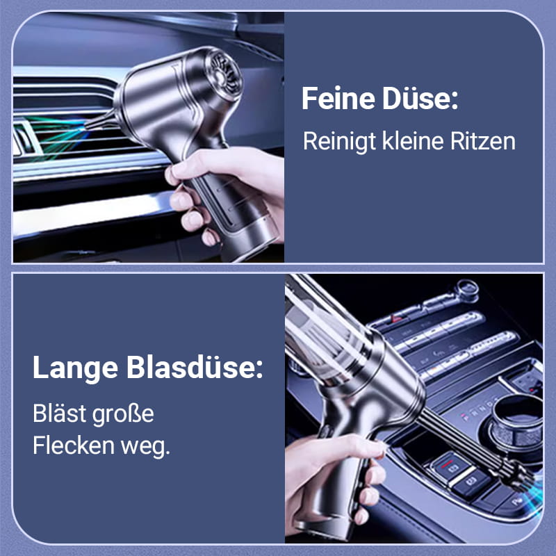 Kabelloser Auto-Staubsauger [2025] – 9000/12000PA Starkleistung, 60min Akku, HEPA-Filter, Ultra-Leicht (290g) für Auto & Sofa – Inkl. 3 Aufsätze