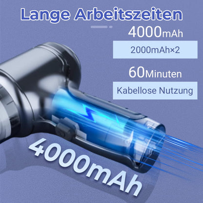 Kabelloser Auto-Staubsauger [2025] – 9000/12000PA Starkleistung, 60min Akku, HEPA-Filter, Ultra-Leicht (290g) für Auto & Sofa – Inkl. 3 Aufsätze