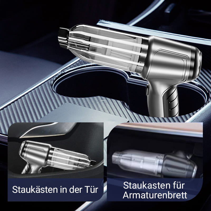 Kabelloser Auto-Staubsauger [2025] – 9000/12000PA Starkleistung, 60min Akku, HEPA-Filter, Ultra-Leicht (290g) für Auto & Sofa – Inkl. 3 Aufsätze