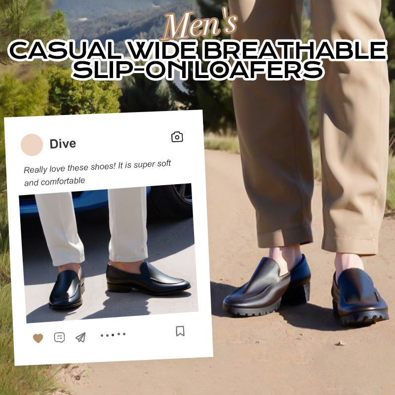 ✨Komfort für den ganzen Tag✨ Herren bequeme, weite, atmungsaktive Slip-on-Loafers im Freizeitlook
