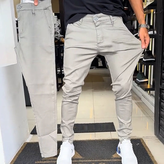 Herren Slim-Fit Freizeithose in Unifarben – Komfortabel 🧗‍♂️, Stylish 🛠️ & Perfekt für Jedes Outfit 🚀