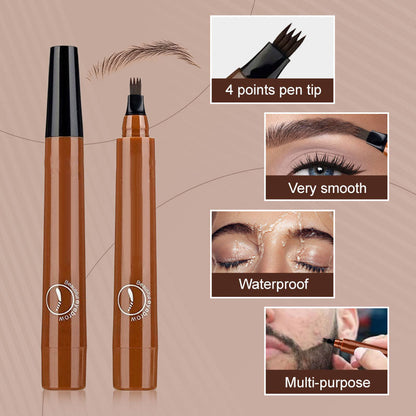 🎁2 zum Preis von 1🔥Wasserfester Vierfach-Stift für Bart und Augenbrauen✨