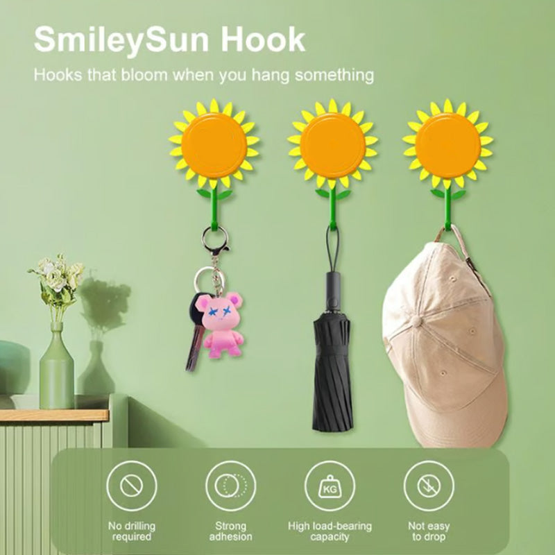 Kreativer lachender Sonnenblumen-Wandhaken