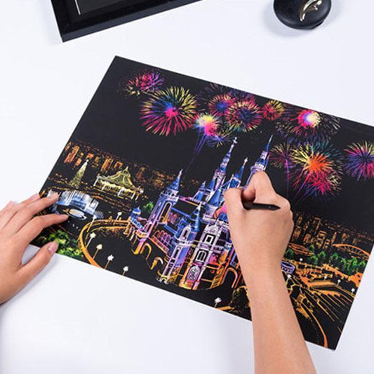 DIY Kratzkunst Regenbogen Papier Set