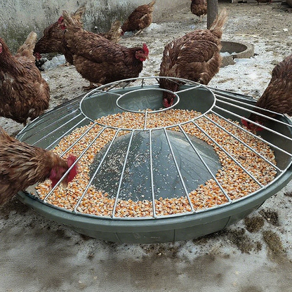 Runde Futterstelle mit großem Fassungsvermögen für Geflügel