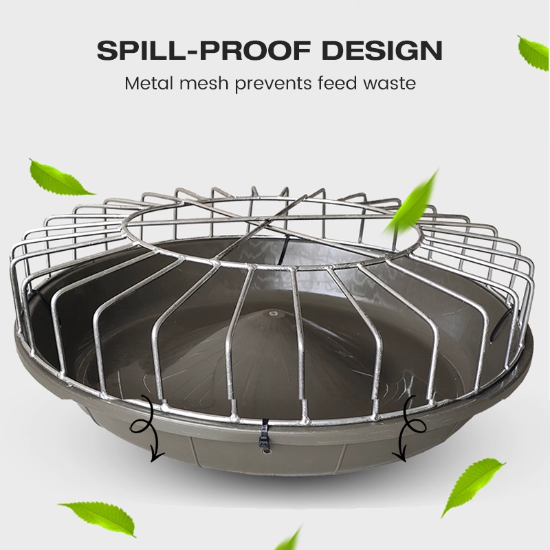 Runde Futterstelle mit großem Fassungsvermögen für Geflügel