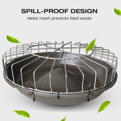 Runde Futterstelle mit großem Fassungsvermögen für Geflügel
