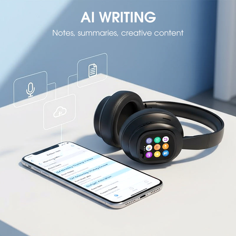 AI Bluetooth-Kopfhörer mit LCD-Display