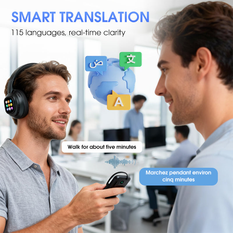 AI Bluetooth-Kopfhörer mit LCD-Display