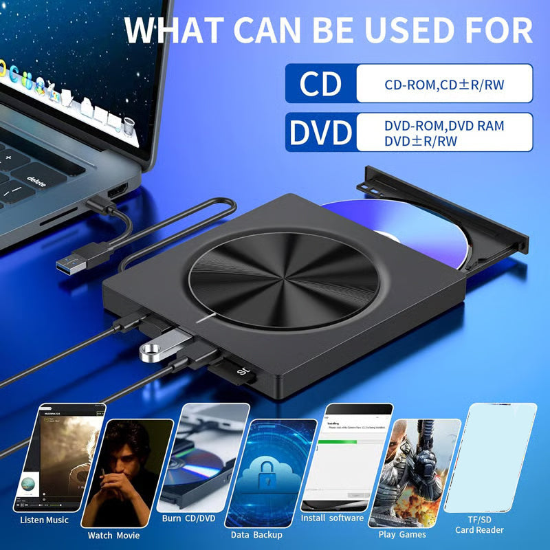 7-in-1 USB 3.0 Type-C DVD-Brenner