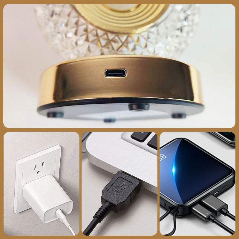 📢📢50% RABATT !!⏰Wiederaufladbare LED-Nachtlichtlampe mit Kristall-Optik, luxuriöses Design für Schlafzimmer & Wohnbereich ✨