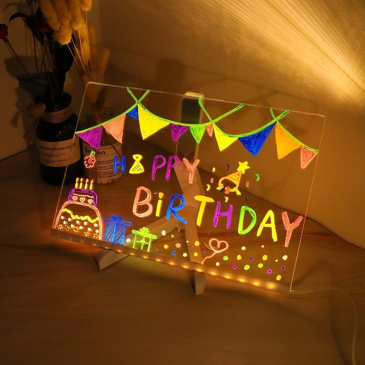 🎄50% Rabatt🎁Kreatives wiederbeschreibbares Acryl-LED-Nachrichtenschild