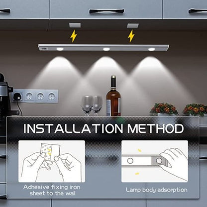 💡 50% RABATT! 🔥 4 Stück LED-Schrankleuchte mit Bewegungsmelder – Wiederaufladbar, Magnetisch & Ideal Für Kleiderschränke, Küchen & Arbeitsbereiche 🏠