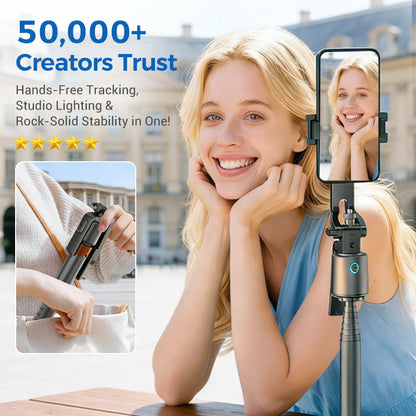 🤖✨ 50 % Rabatt – KI-Stabilisator mit Dual-Aufhelllicht | Automatische Gesichts-/Motivverfolgung, flüssige Stabilisierung, ideal für Live-Streaming und Vlogging 📱🎥