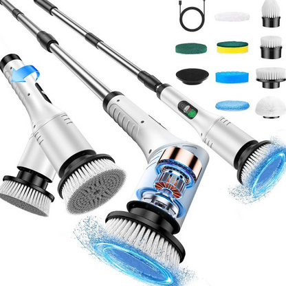 ✨ Kabelloser elektrischer Rotationsschrubber – Kraftreinigung, Multi-Aufsatz, wasserdicht 🧹