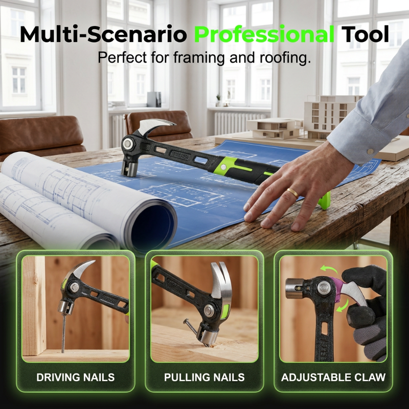 🔨50% RABATT⏰Geschmiedeter Krallenhammer, verstellbar, robust für Heimwerkerarbeiten🏠🛠️