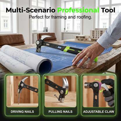 🔨50% RABATT⏰Geschmiedeter Krallenhammer, verstellbar, robust für Heimwerkerarbeiten🏠🛠️
