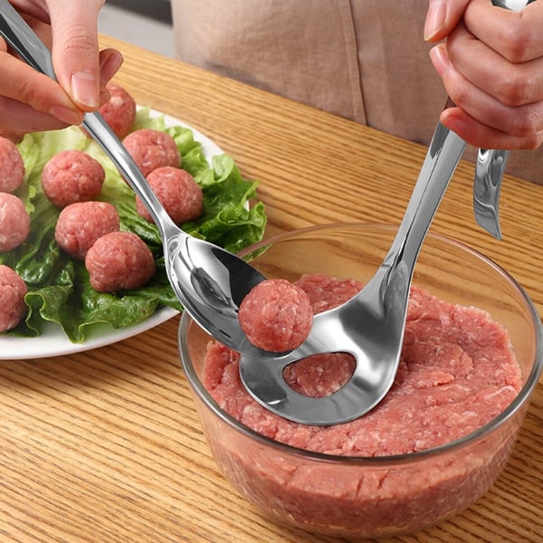 🥳💞 Über 82.000 Stück verkauft!🍡Abtropflöffel für Fleischbällchen | Sauberes Servieren ohne Kleckern, auch für Eis & Melone 🍨🍉