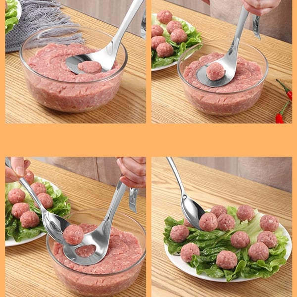 🥳💞 Über 82.000 Stück verkauft!🍡Abtropflöffel für Fleischbällchen | Sauberes Servieren ohne Kleckern, auch für Eis & Melone 🍨🍉