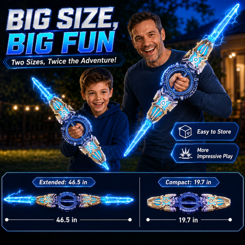 🥳 2026 TOP-ANGEBOT 🥳 ⚔️✨ 50 % RABATT!  🔋 Wiederaufladbares Lichtschwert mit zwei Klingen – 360° drehbar, ausziehbar, mit 24 Lichtmodi, Bewegungssounds und USB-C-Anschluss.