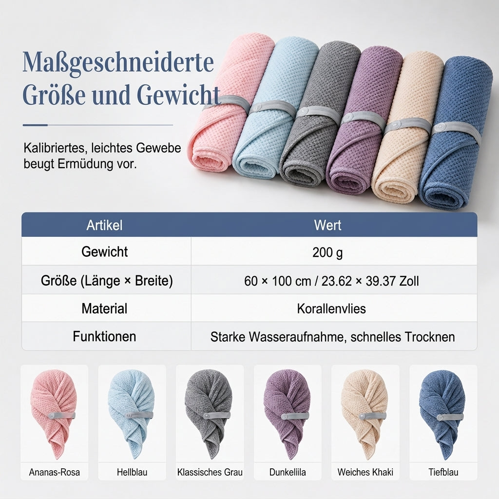 ✨ JETZT 50 % RABATT! !✨Korall-Fleece Haartrockentuch für Damen