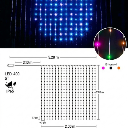 💡 50% RABATT JETZT! Wasserdichte LED-Vorhang-Lichterkette – App-Steuerung, Musik-Synchro & individuelle Lichtkunst – Perfekt für Partys, Garten & jeden Raum ✨