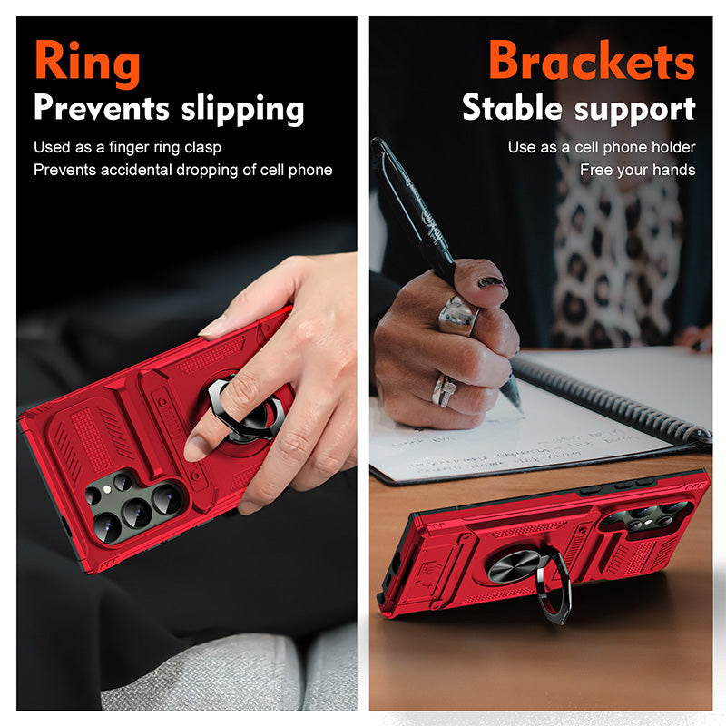 📱 Samsung Handyhülle mit Kartenhalter & magnetischem Ringständer – Karten, Ständer und Schutz in einem! ✨