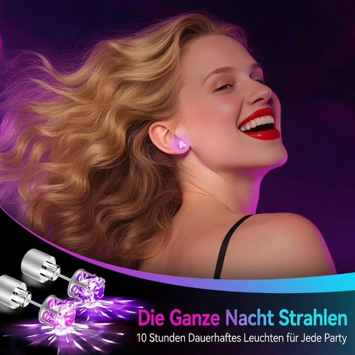 💡 50 % RABATT ✨ LED-leuchtende Ohrstecker, auffällig für Party, Festival und Nachtaktivitäten 🎉