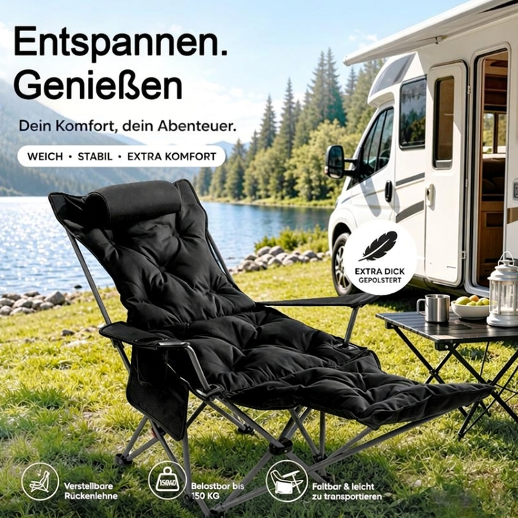 📢📢40% RABATT !!⏰Tragbarer, verstellbarer Klappstuhl für den Außenbereich — Leicht, Robust & Vielseitig 🪑🏕️