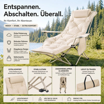 📢📢40% RABATT !!⏰Tragbarer, verstellbarer Klappstuhl für den Außenbereich — Leicht, Robust & Vielseitig 🪑🏕️
