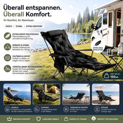 📢📢40% RABATT !!⏰Tragbarer, verstellbarer Klappstuhl für den Außenbereich — Leicht, Robust & Vielseitig 🪑🏕️